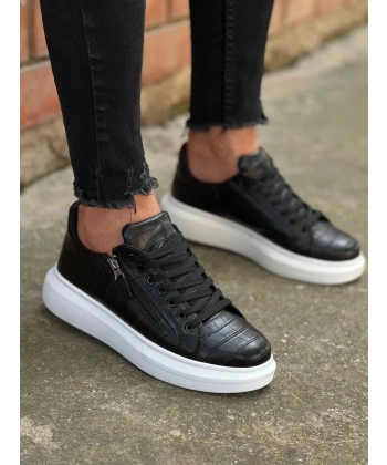 KB-309  Kuback  Siyah Fermuar Ve Bağcıklı  Günlük Erkek  Ayakkabı