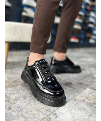 KB-703 Kuback Kömür Rugan Lastikli Günlük Erkek Ayakkabı