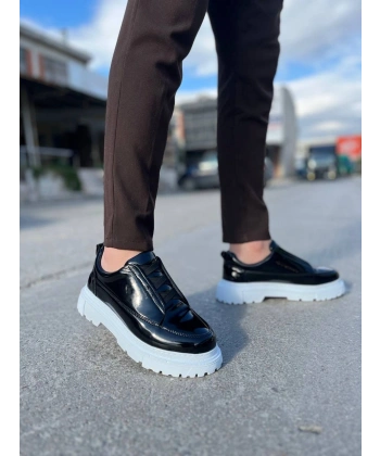 KB-703 Kuback Siyah Rugan Lastikli Günlük Erkek Ayakkabı