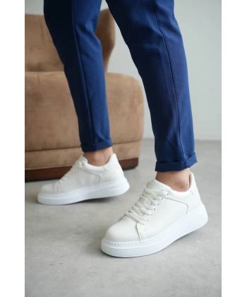 KB-B2 Kuback Beyaz Cilt Günlük Erkek Ayakkabı