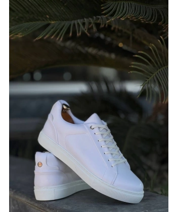 KB-BX1  Kuback Beyaz Cilt Yüksek Beyaz Taban Günlük Erkek Ayakkabı