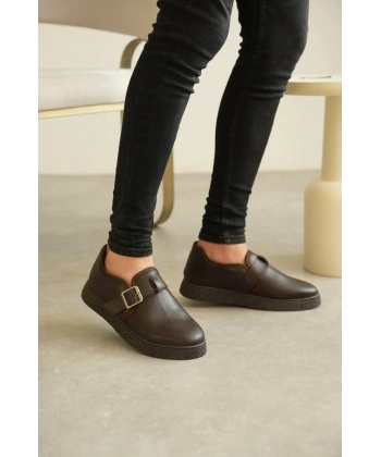 KB-KX1 Kuback Kahve Cilt Kürklü Günlük Erkek Ayakkabı