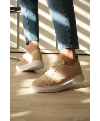 KB-M101 Kuback Bej Triko Bağcıklı Günlük Erkek Ayakkabı