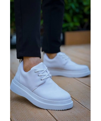 KB-X3  Kuback Beyaz Cilt Bağcıklı  Günlük Erkek  Ayakkabı