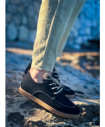 KB-X5 Kuback Siyah  Süet Bağcıklı  Günlük Erkek Ayakkabı