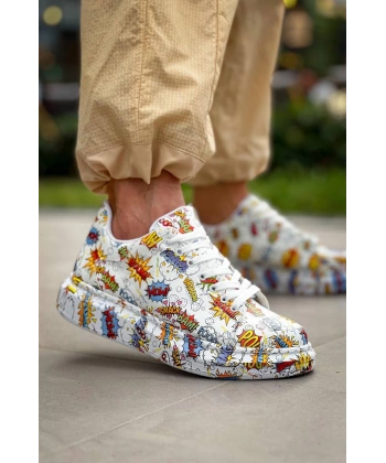 KB-X500  Kuback  Beyaz Boom  Bağcıklı  Günlük Erkek  Ayakkabı