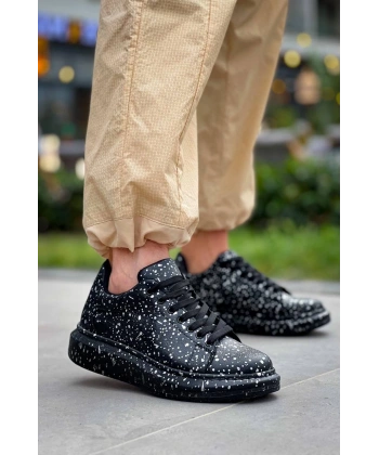 KB-X500  Kuback Siyah Silwer  Bağcıklı  Günlük Erkek  Ayakkabı