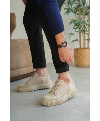 KB-X516 Kuback Bej Süet Günlük Erkek Ayakkabı