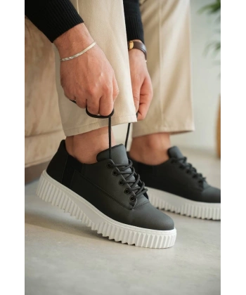 KB-X516 Kuback Siyah Cilt Günlük Erkek Ayakkabı