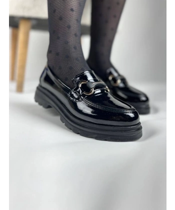 KB-ZN101 Kuback Kömür Rugan Günlük Kadın Babet