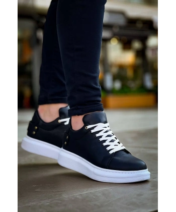 KB047  Kuback Siyah Cilt Günlük Erkek  Ayakkabı