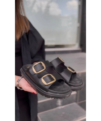 KBTX-1 Kuback Siyah Günlük Kadın Terlik