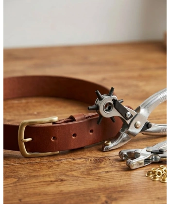 Kemer Delme Aparatı 2li Set Deri Kemer Çanta Ayakkabı Delme Pensesi