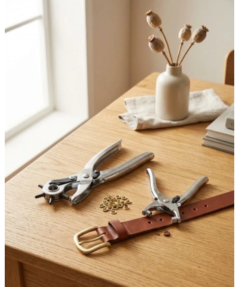 Kemer Delme Pensesi 2li Set Deri Ürünler İçin Pratik Delik Açma Aparatı