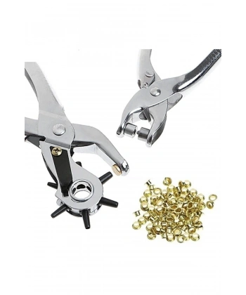 Kemer Delme ve Perçin Pensesi Ikli Set Deri Plastik Delici