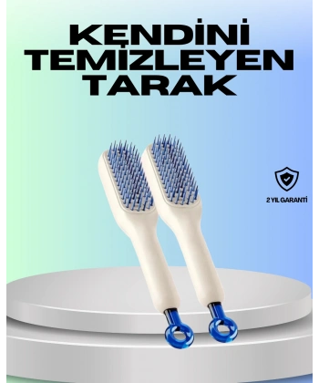 Kendini Temizleyen Ergonomik Saç Tarağı – ABS Gövde, Silikon Diş