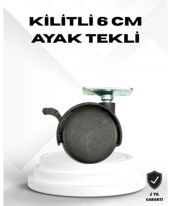 Kilitli 6 cm Masa Ayağı Tekli Döner Tekerlek