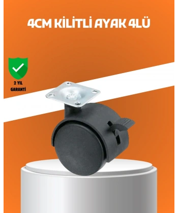 Kilitli Mini Tekerlek Ayak 4 cm 4’lü Set