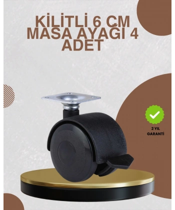 Kilitli Mobilya Ayağı 6 cm 4’lü Set Zemin Korumalı