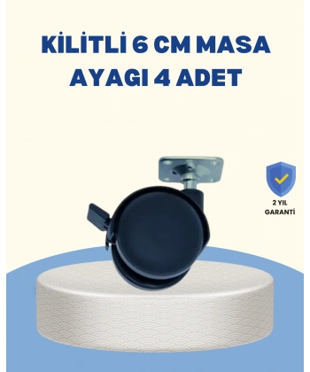 Kilitli Mobilya Tekerleği 6 cm 4’lü Kolay Kurulum