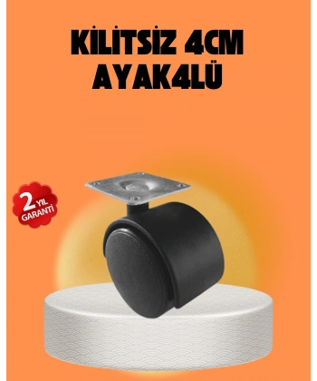 Kilitsiz 4 cm Tekerlek Ayak 4’lü Set Sessiz ve Dayanıklı
