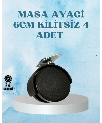 Kilitsiz Mobilya Tekerleği 6 cm 4 Adet Dayanıklı Tasarım