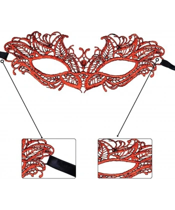 Kırmızı Dantel Masquerade Maskesi 5 No