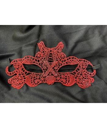 Kırmızı Dantel Masquerade Maskesi Çift Taraflı 10 No