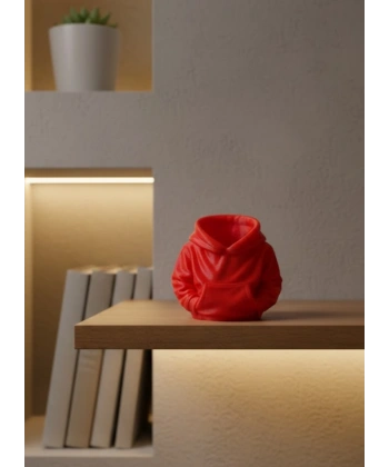 Kırmızı Hoodie Kalemlik 10x10 cm Masa Üstü Düzenleyici