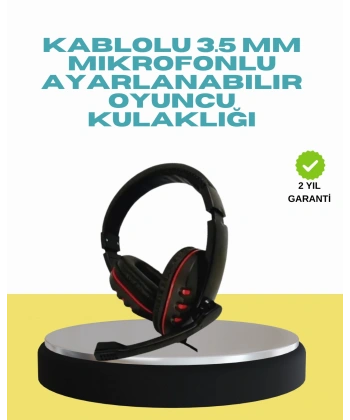 Kırmızı Işıklı  Kulaklığı Kablolu Mikrofonlu Profesyonel