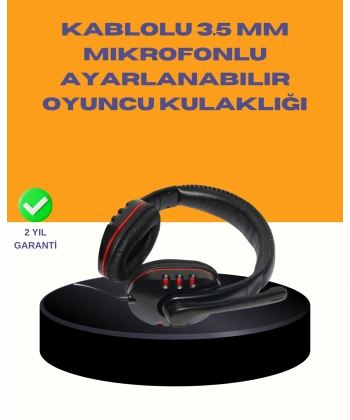 Kırmızı  Kulaklığı Bilgisayar Uyumlu Stereo Yüksek Ses Kaliteli