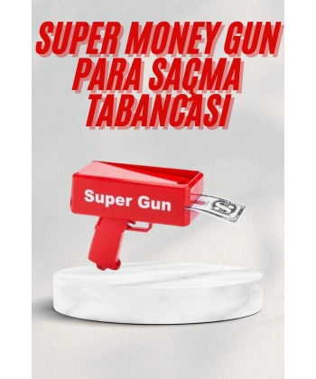 Kırmızı Parti Oyuncağı Para Saçma Fırlatma Tabancası Makinesi Super Money
