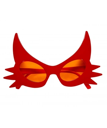 Kırmızı Renk Bıyık Tasarımlı Kedi Gözlüğü 19x11 cm