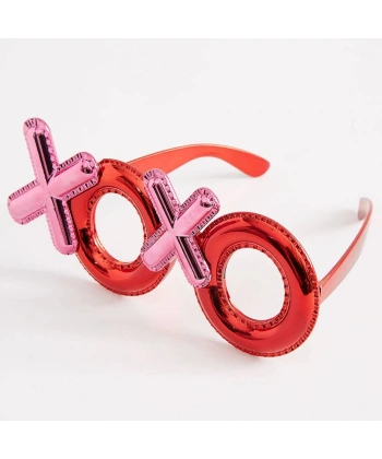 Kırmızı Renk Xoxo Yazılı Parti Gözlüğü 17x7 cm