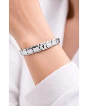 Kişiye Özel Y Harfli Çelik Bileklik – Paslanmaz Çelik Bileklik, Zarif Minimal Harf Bileklik