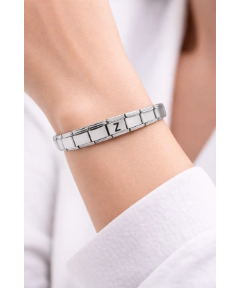 Kişiye Özel Z Harfli Çelik Bileklik – Paslanmaz Çelik Bileklik, Zarif Minimal Harf Bileklik