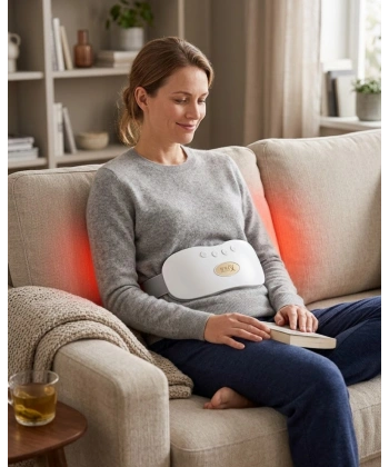 Kızılötesi Isıtmalı Titreşimli Kadın Bel ve Rahim Masaj Kemeri USB Şarjlı