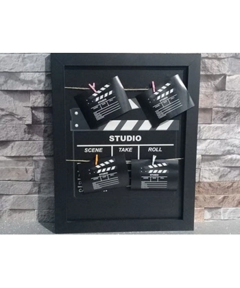 Klaket Tasarımlı İpli ve Mandallı Fotoğraf Çerçevesi No: 2