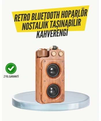 Klasik Görünümlü Bluetooth Hoparlör 360 Derece Stereo ve FM Radyo