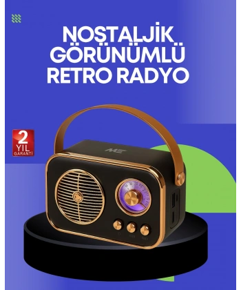Klasik Retro Radyo – Bluetooth Destekli, FM Özellikli Şarjlı Hoparlör