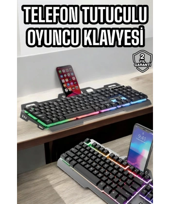 Klavyesi Q Klavye RGB Işıklı Mouse Hediyeli