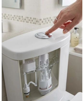 Klozet Rezervuar İç Takımı Basmalı Sistem Ayarlanabilir Şamandıralı Su Tahliye Mekanizması