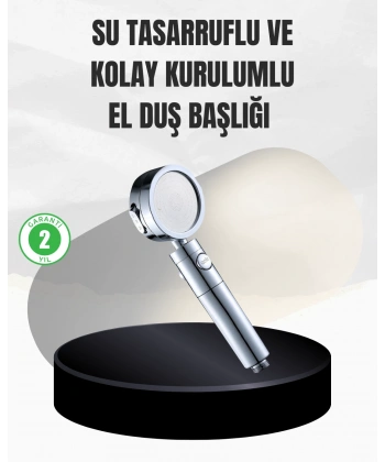Kolay Montajlı 3 Modlu Yüksek Basınç Duş Başlığı