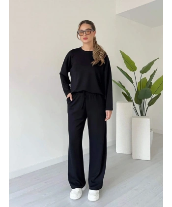 Kollu modal takım siyah