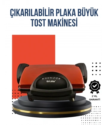 Kompakt Izgara ve Tost Makinesi – Çıkarılabilir Plaka, Döküm Gövde