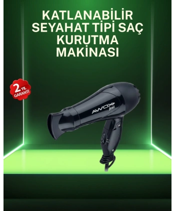 Kompakt Katlanabilir Saç Kurutma Makinesi Ev ve Seyahat Uyumlu