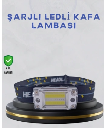 Kompakt LED Kafs Feneri USB Şarjlı Manyetik 2 Işık Modlu 215 Lümen