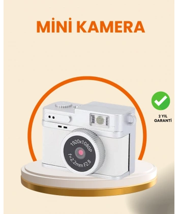 Kompakt Mini Kamera Retro Tasarım 128GB Hafıza 1080P Video