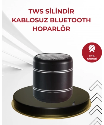 Kompakt Silindir Metal Bluetooth Hoparlör 400 mAh Uzun Pil TWS Destekli