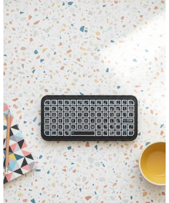 Kompakt Siyah RGB Işıklı Bluetooth Mini Klavye